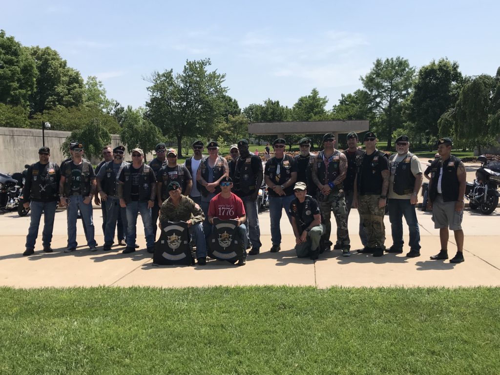 The Special Forces Brotherhood Motorcycle Club’s Fort Bragg chapter at Arlington National Cemetery. Photo: Kristina Wong/Breitbart News