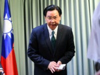 Taiwan-Foreign-Minister-Joseph-Wu-5-1-18-getty Taiwan Foreign Minister Joseph Wu arrives during a press conference in Taipei on May 1, 2018. - Taiwan said it was 'deeply upset' after the Dominican Republic, one of its few remaining official allies, established diplomatic relations with China and cut ties with the island. (Photo by SAM YEH / …