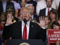 Trump-Nashville-rally-May-29-2018-getty U.S. President Donald Trump speaks during a rally at the Nashville Municipal Auditorium, May 29, 2018 in Nashville, Tennessee. Earlier in the day, President Trump held a fundraising event in support of Rep. Marsha Blackburn (R-TN), who is running for a U.S. Senate seat against former two-term Tennessee Gov. Phil …