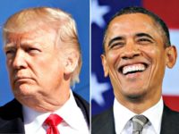 Trump Serious, Obama Laughing