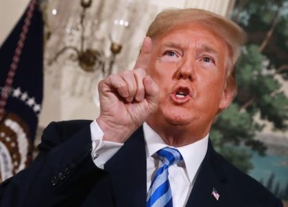 Trump gestures on Iran deal (Chip Somodevilla / Getty)