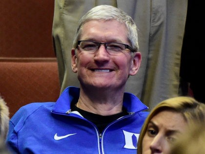 ANAHEIM, CA - MARCH 24: CEO of Apple Tim Cook is seen at halftime at the 2016 NCAA Men's Basketball Tournament West Regional at the Honda Center on March 24, 2016 in Anaheim, California. (Photo by Harry How/Getty Images)