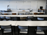 class Picture of an empty classroom taken at the university of Mont-Saint-Aignan, near Rouen, northwestern France, on October 11, 2017. / AFP PHOTO / CHARLY TRIBALLEAU (Photo credit should read CHARLY TRIBALLEAU/AFP/Getty Images)