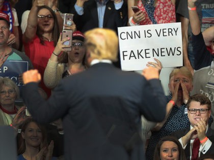 President Donald Trump speaks to supporters at a campaign rally on May 10, 2018 in Elkhart