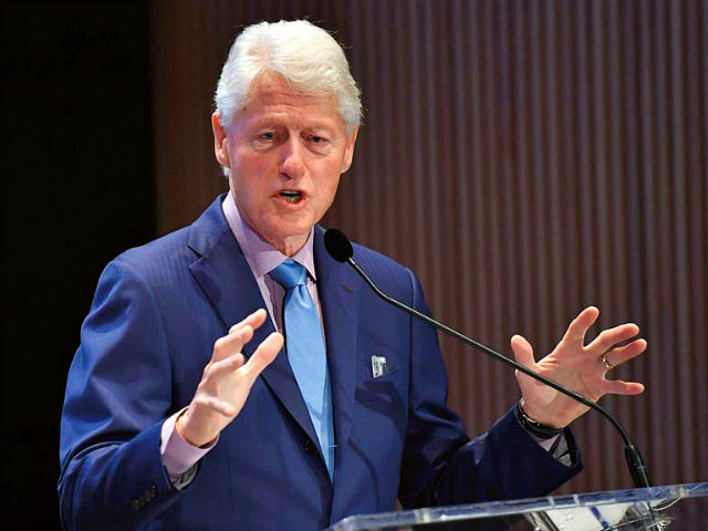 Former US President Bill Clinton speaks at the fifth annual Town & Country Philanthropy Su