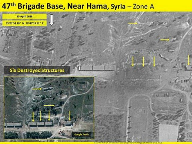 An Israeli satellite company on Monday revealed the damage caused to at least 13 buildings on an allegedly Iranian-controlled military base in northern Syria by an airstrike the previous day.