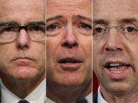 mccabe-comey-rosenstein Andrew McCabe, James Comey, and Rod Rosenstein.
