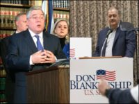 morriseyAndBlankenship-2016-18-AP WV AG Patrick Morrisey and Senate candidate Don Blankenship