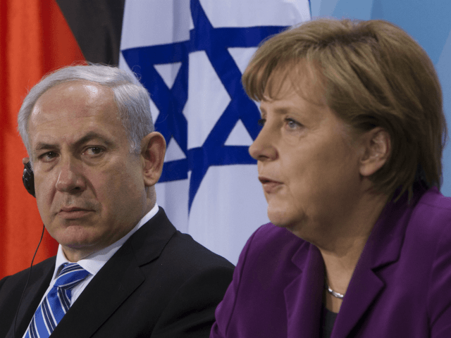 German Chancellor Angela Merkel and Israeli Prime Minister Benjamin Netanyahu brief the media after bilateral talks at the chancellery in Berlin, Germany. A day before German chancellor Angela Merkel and nearly her entire Cabinet arrive in Israel, her foreign minister published an op-ed in an Israeli newspaper Sunday encouraging Israel …