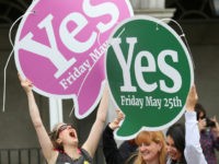 people-celebrate-yes-abortion-vote-Ireland People from the "Yes" campaign react as the results of the votes begin to come in, after the Irish referendum on the 8th Amendment of the Irish Constitution at Dublin Castle, in Dublin, Ireland, Saturday May 26, 2018. The first official results for Ireland's landmark abortion referendum have begun to …