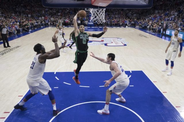 Celtics edge 76ers to reach brink of NBA playoff sweep