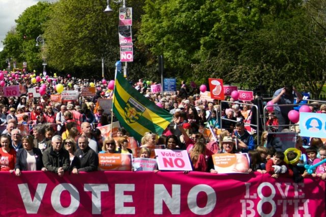 Irish anti-abortion activists rally ahead of referendum
