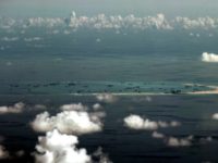 Reclamation by China on Mischief Reef in the Spratly Islands in 2015 Reclamation by China on Mischief Reef in the Spratly Islands in 2015
