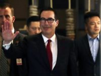 China US Trade Steven Mnuchin US Treasury Secretary Steven Mnuchin, center, waves to reporters as he arrives to a hotel after meeting with Chinese officials in Beijing, Thursday, May 3, 2018. U.S. delegation led by Mnuchin arrived in Beijing on Thursday for talks with Chinese officials on defusing tensions that are propelling the world's two largest economies toward a trade war. (AP Photo/Andy Wong) Steven Mnuchin