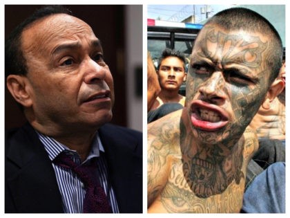 Collage of Luis Gutierrez and MS-13 gang member