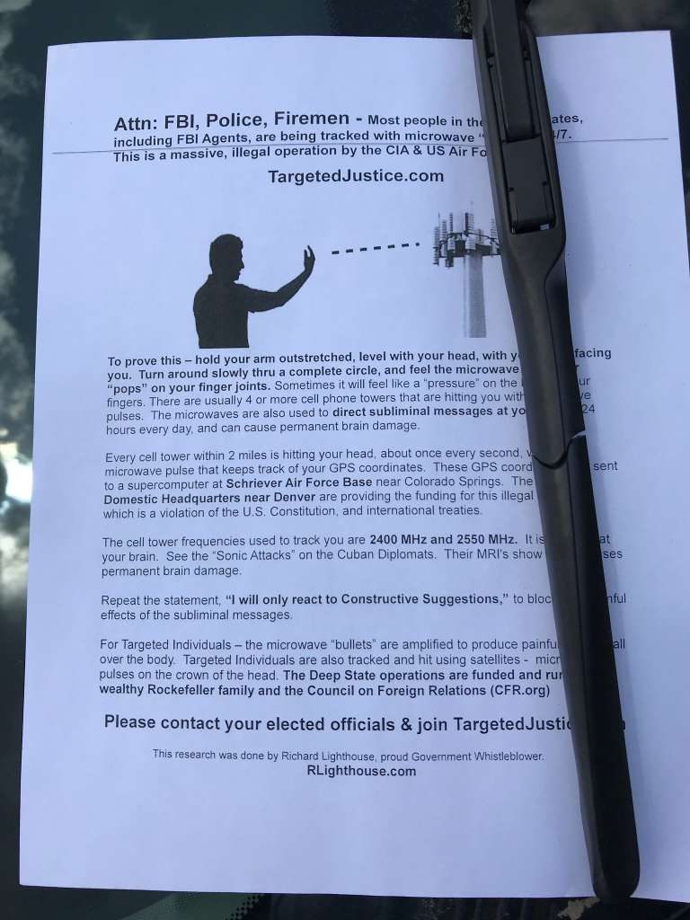Flyer left on windshield of Harris County Sheriff's Office sergeant tested positive for the presence of fentanyl. (Photo: Harris County Sheriff's Office)