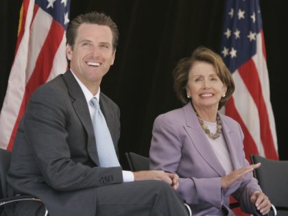 Gavin Newsom and Nancy Pelosi (Paul Sakuma / Associated Press)