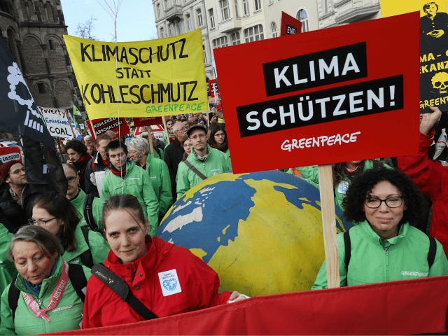 BONN, GERMANY - NOVEMBER 04: Climate change activists march to demonstrate against coal en