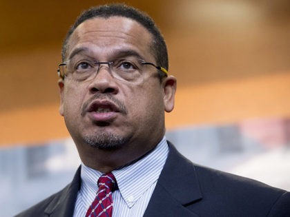 US Representative Keith Ellison, Democrat of Minnesota, attends a press conference with the Congressional Progressive Caucus about the nominations for President-elect Donald Trump's cabinet, on Capitol Hill in Washington, DC, December 8, 2016. / AFP / SAUL LOEB (Photo credit should read SAUL LOEB/AFP/Getty Images)