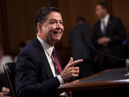 WASHINGTON, DC - JUNE 08: Former FBI Director James Comey testifies before the Senate Inte