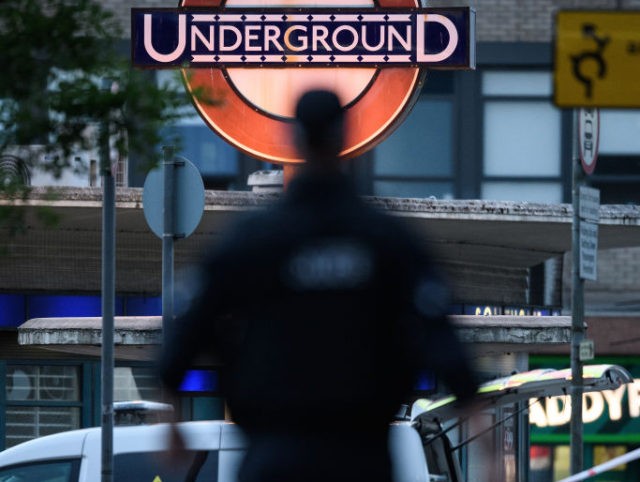 LONDON, ENGLAND - JUNE 19: Members of the emergency services work around the entrance to Southgate underground station following reports of an explosion on June 19, 2018 in London, England. The British Transport Police reported that the incident is not beilieved to be terror-related. (Photo by Leon Neal/Getty Images)