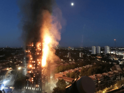 LONDON, ENGLAND - JUNE 14: In this image taken by eyewitness Gurbuz Binici, a huge fire en