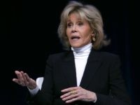 Janefonda1 Actress Jane Fonda speaks during the 29th annual Conference of the Professional Businesswomen of California (PBWC) on April 23, 2018 in San Francisco, California. The PBWC is a day of keynote speakers and seminars by top female leaders, panels of industry experts. (Photo by Justin Sullivan/Getty Images)