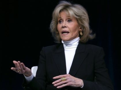 Actress Jane Fonda speaks during the 29th annual Conference of the Professional Businesswomen of California (PBWC) on April 23, 2018 in San Francisco, California. The PBWC is a day of keynote speakers and seminars by top female leaders, panels of industry experts. (Photo by Justin Sullivan/Getty Images)