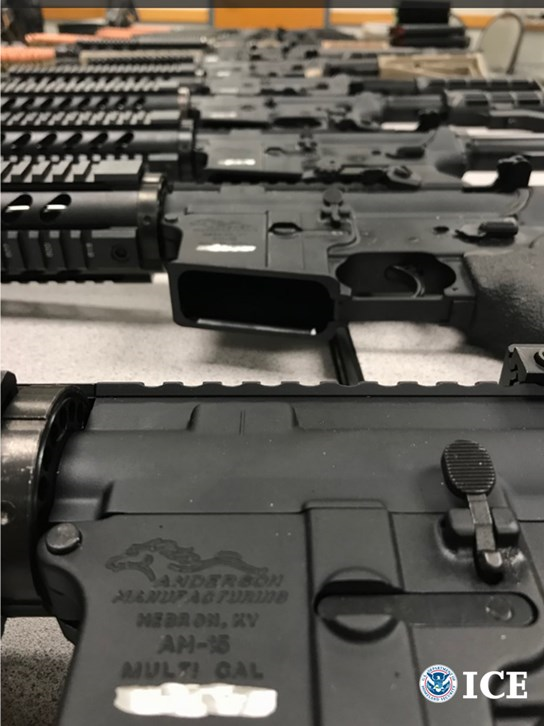 Several of the firearms seized by HSI agents in Laredo, Texas, had the serial numbers filed off in violation of federal law. (Photo: ICE Homeland Security Investigations)