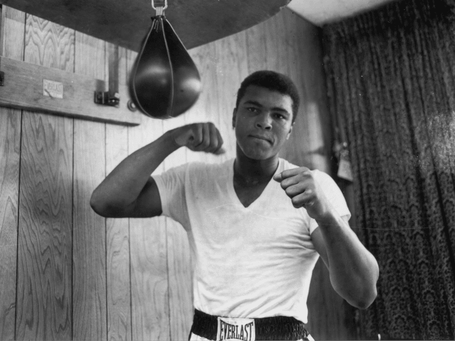 American Heavyweight boxer Cassius Clay (later Muhammad Ali), training in his gym, 21st May 1965. (Photo by Harry Benson/Express/Hulton Archive/Getty Images)