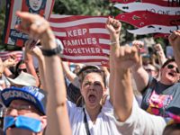 Activists shout during the rally to protest the Trump administration's immigration policies Saturday, June 30, 2018, in New York, New York.