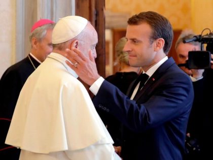 Pope Francis with Emmanuel Macron