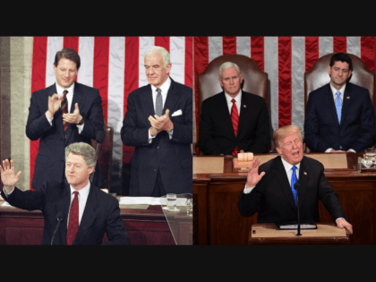 Bill Clinton at the 1994 State of the Union with VP Al Gore and Speaker of the House Tom Foley, who would become the first sitting Speaker to lose his seat in the that year's GOP landslide