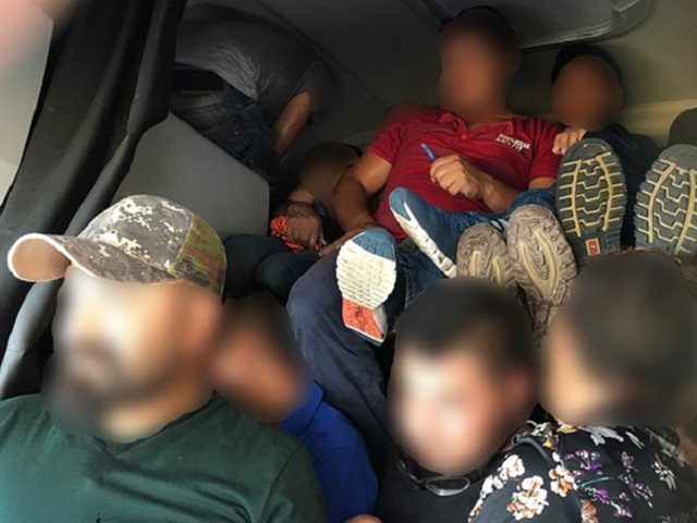 Thirty-five migrants crammed into the cabin of a tractor-trailer. (Photo: U.S. Border Patr