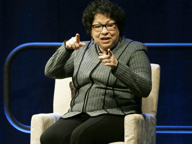 In this Feb. 7, 2018, file photo, Supreme Court Justice Sonia Sotomayor speaks during an a