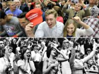 Trump rally crowd, Beatles Concert Trump rally crowd, Beatles Concert