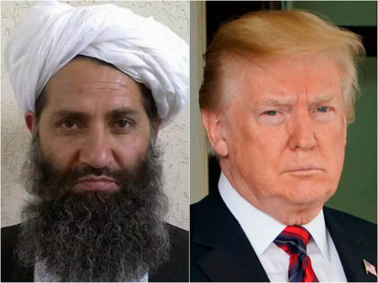 Afghan Taliban Mullah Hibatullah Akhundzada and Donald Trump