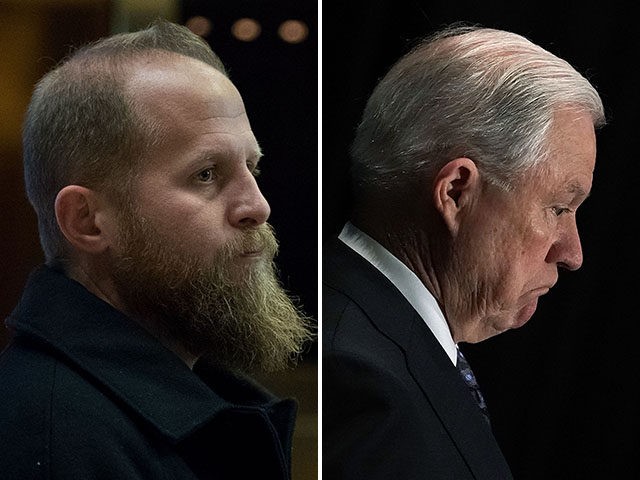Trump 2020 campaign manager Brad Parscale and U.S. Attorney General Jeff Sessions.