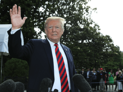 President Donald Trump waves as he leaves the White House in Washington, Friday, June 8, 2