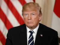 President Donald Trump listens during a meeting with Japanese Prime Minister Shinzo Abe sat Trump's private Mar-a-Lago club, Tuesday, April 17, 2018, in Palm Beach, Fla. (AP Photo/Pablo Martinez Monsivais)