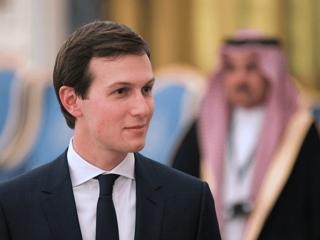 Jared Kushner is seen at the Royal Court after US President Donald Trump received the Order of Abdulaziz al-Saud medal in Riyadh on May 20, 2017. / AFP PHOTO / MANDEL NGAN (Photo credit should read MANDEL NGAN/AFP/Getty Images)