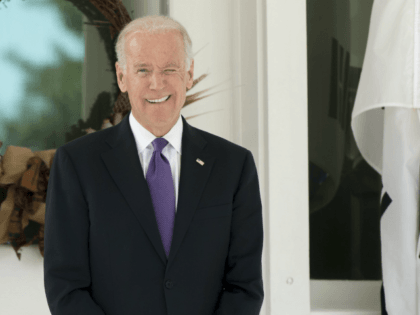 US Vice President Joe Biden reacts as reporters shout questions asking if he has made a de