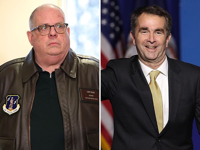 From left to right: Maryland governor Larry Hogan (R) and Virginia governor Ralph Northam