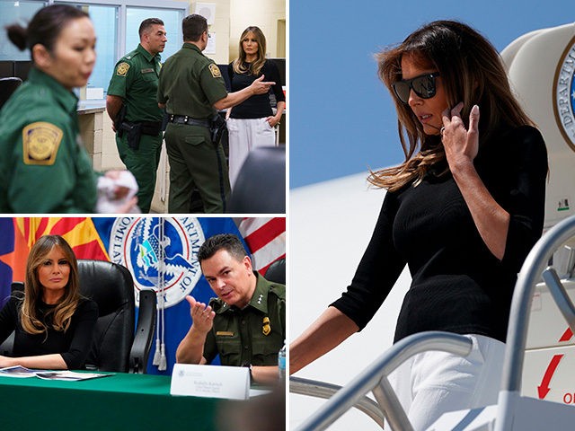 Melania Trump tours a border facility in Tucson, Arizona.