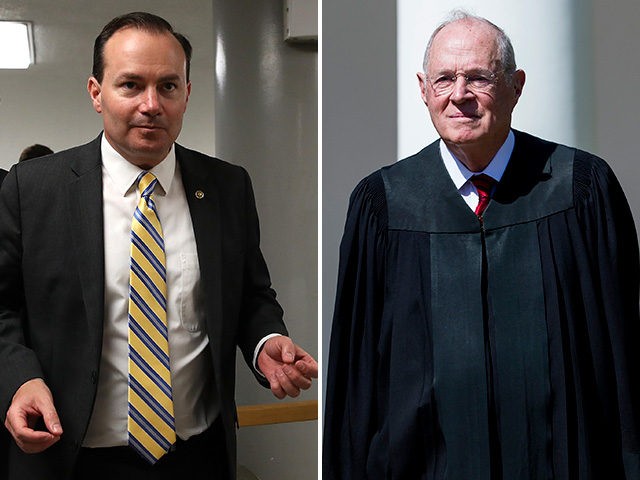 Sen. Mike Lee (R-UT) and retiring Supreme Court justice Anthony Kennedy.