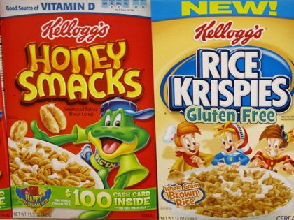Kellogg's Honey Smacks and Rice Krispies cereals.