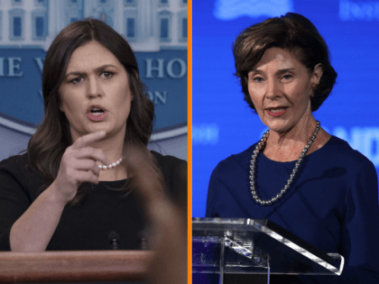 Press Secretary Sarah Sanders fired both barrels at former first lady Laura Bush during Monday's White House press briefing.