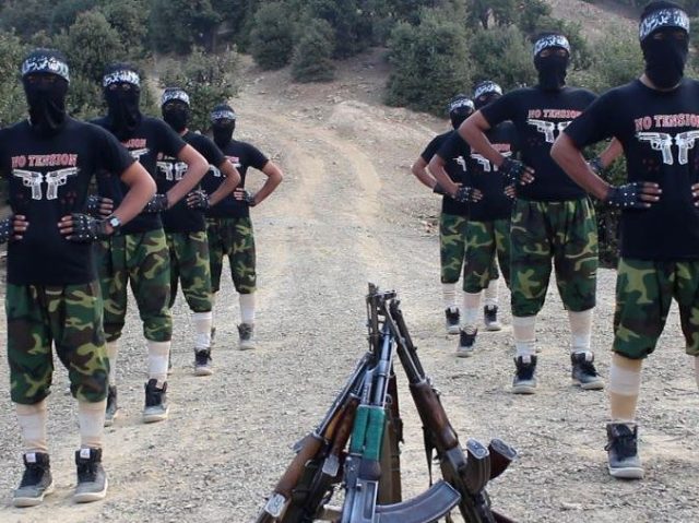 Pakistani Taliban (TTP) out training in some new, not so cool, outfit. Not really sure wha