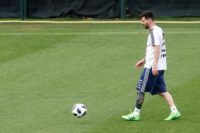 Argentina's forward Lionel Messi attends a training session at the FC Barcelona 'Joan Gamper' sports centre near Barcelona on June 6, 2018 Argentina's forward Lionel Messi attends a training session at the FC Barcelona 'Joan Gamper' sports centre near Barcelona on June 6, 2018