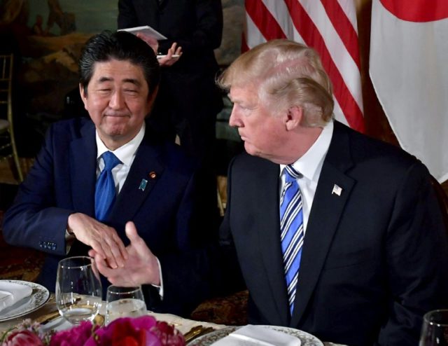 Trump hosts Japan PM, five days before summit with Kim